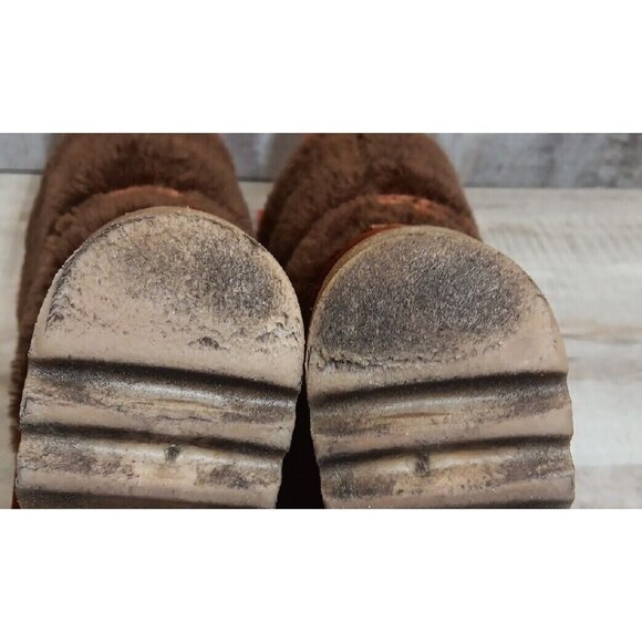 ✅VTG HIPPIE BOOTS BROWN Suede Leather Faux Fur Lining Women's Size 8 *NO INSOLES - Picture 13 of 15